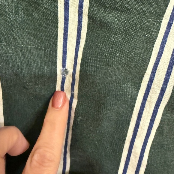 GITAON VINTAGE Green White and Blue Striped Men's Shirt Sz XL - Picture 5 of 16